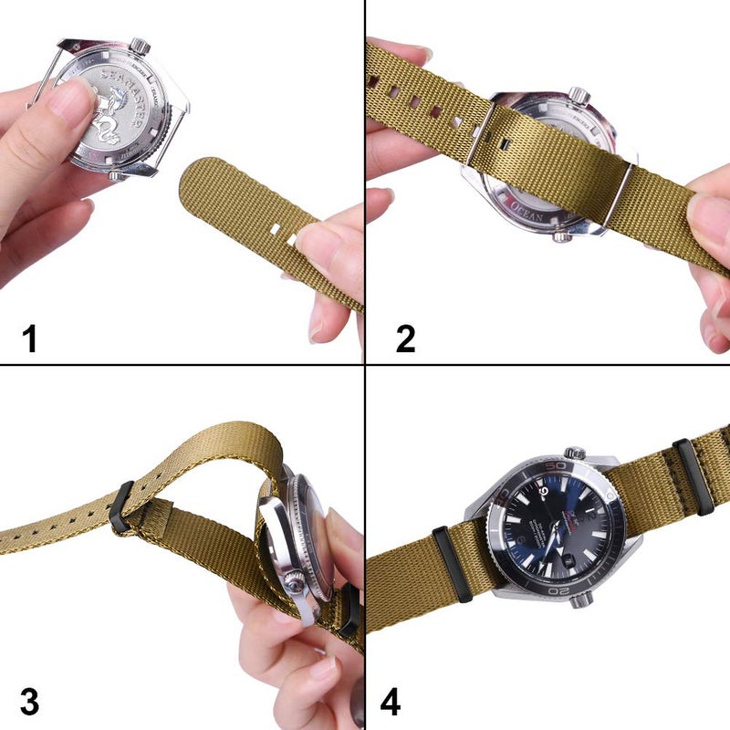 Ritche Christmas Gift Military Ballistic Nylon Watch Strap with Heavy Buckle 18mm 20mm 22mm Premium Seat Belt Nylon Watch Bands for Men Women, White Elephant Gifts, Stocking Stuffers for Men - Image 4